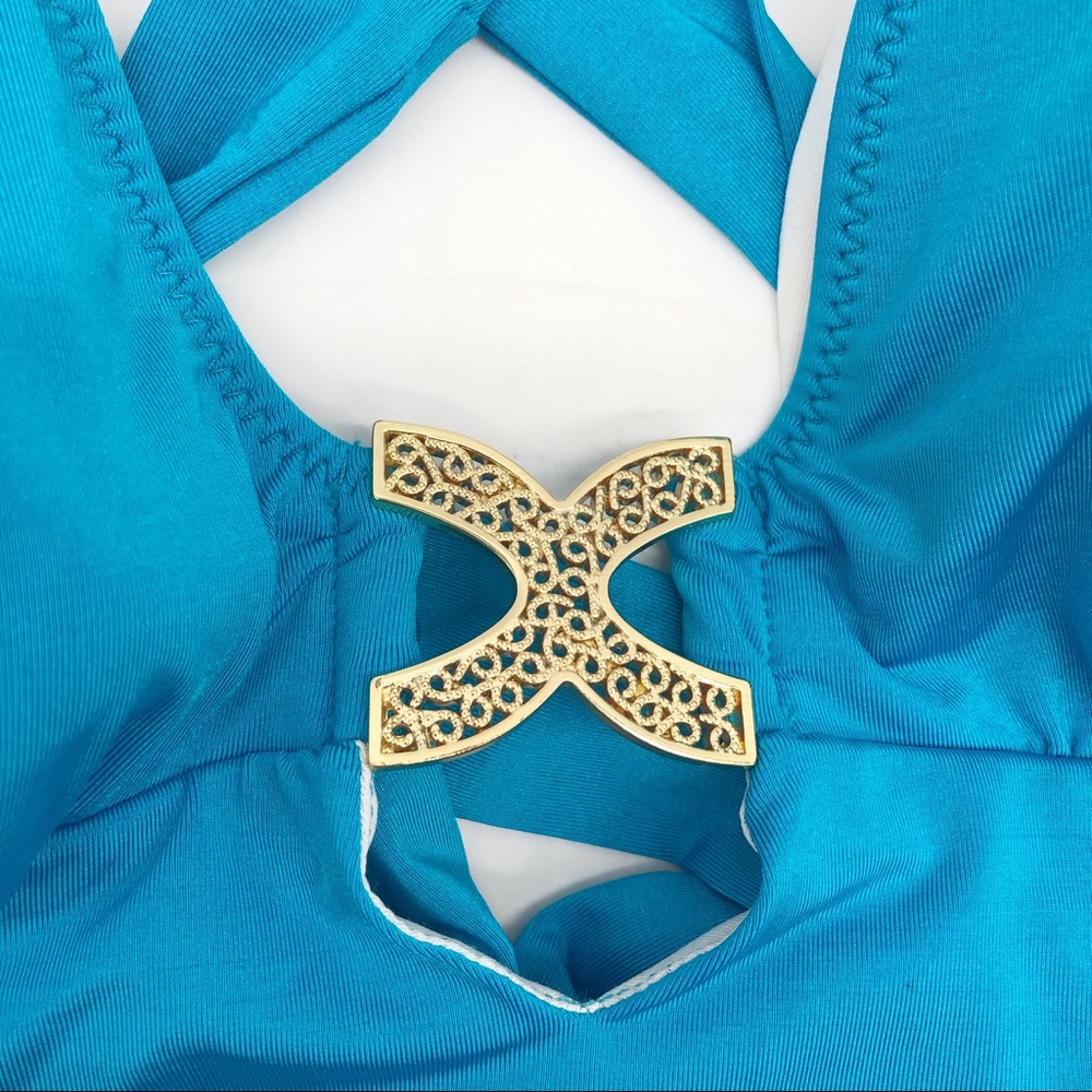 SOLD - Trina Turk One-Piece Swimsuit Teal Blue - Picture 3 of 6